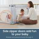Baby Playpen 47x47 Inch Playpen,Adjustable Playard for Babies and Toddlers,Small Baby Play Pens,Indoor Outdoor Play Yard for Infants with Zipper Door360Mesh Cloth,Grey