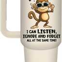 DUUV Multitasker Tumbler 40 Oz, Funny Monkey Design, Stainless Steel Insulated Mug with Humorous Multitasking Quote, Christmas Thanksgiving Gift for Busy Individuals, Co-Workers, and Friends, 1PCS