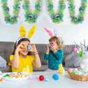 100 Feet Easter Tinsel Garland Colorful Egg Metallic Twisted Hanging Streamer Spring Theme Garland for Easter Decoration Birthday Party Supply, Green