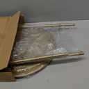 Small Outdoor Side Table, 2-Tier Round Metal Patio Table, Accent Table Waterproof, Weather Resistant End Table for Yard Porch Pool Balcony Garden Bedside (Gold)