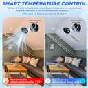 55W Solar Attic Fan with Thermostat, 12" 1200CFM Hybrid Solar Roof Vent Fan, Brushless Waterproof Solar Powered Attic Exhaust Fan Auto On/Off for Roof, Attic, Garage, Shed, Greenhouse