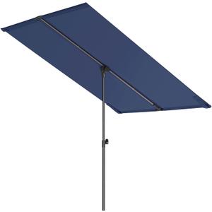 HOMSHADE 6x4ft Outdoor Balcony Umbrella - Flat Porch Pool Patio Umbrella Rectangular Canopy Shade UPF50+ UV Protection 360 Rotating & Tilting All Angles Applicable (Navy Blue, No Base)