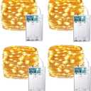 Joomer LED Fairy Lights Battery Operated, 4 Pack Each 16FT 50 LED Cuttable Starry Lights with Timer for Bedroom, Parties, Wedding Christmas Indoor Decor (Warm White)
