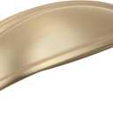 Amerock | Cabinet Cup Pull | Golden Champagne | 3 inch. (76 mm) & 4 inch. (102 mm) Center to Center | Ashby | 1 Pack | Drawer Pull | Drawer Handle | Cabinet Hardware