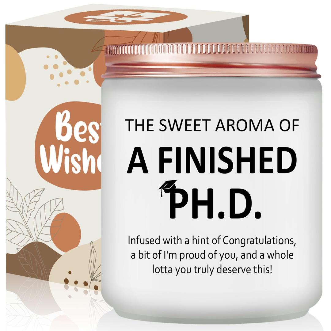 Risnoae PhD Graduation Gifts - 2026 Doctorate Degree Present for Women, Her, Friend - Doctoral Graduates Scented Candle, PhD Students Congrats Congratulations Grad Present