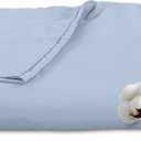 Royale Linens 300 Thread Count 100% Long Staple Combed Cotton Flat Sheet - Super Soft - Top Sheets - Twin Flat Sheet Sold Separately - Breathable, Cool & Crisp Percale Sheets Only (Twin, Lake Blue)