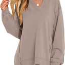 ANRABESS Women's Oversized Sweatshirts Long Sleeve Tunic Shirts V Neck Loose Pullover Tops 2026 Spring Teen Girls Outfit (Medium)