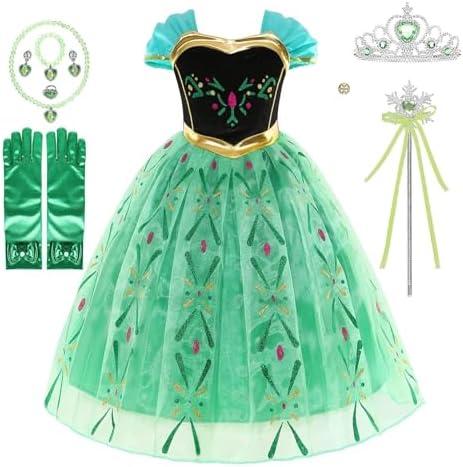 Princess Costume for Girls Toddler Dress up Clothes with Accessories Halloween Cosplay Birthday Party