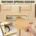 1 Pack Solid Brushed Mail Slot with Solid Interior Frame Set 13" x 3.7" Door Mail Slot Catcher Mailbox Door Replacement for Wall(Gold,Brass)