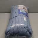 CozyLux Queen Comforter Set Grayish Blue Seersucker 7 Pieces Bed in a Bag Queen Comforter Set with Sheets, Dusty Blue Luxury Bedding Sets with Down Alternative Comforter, Sheets, Pillowcases & Shams