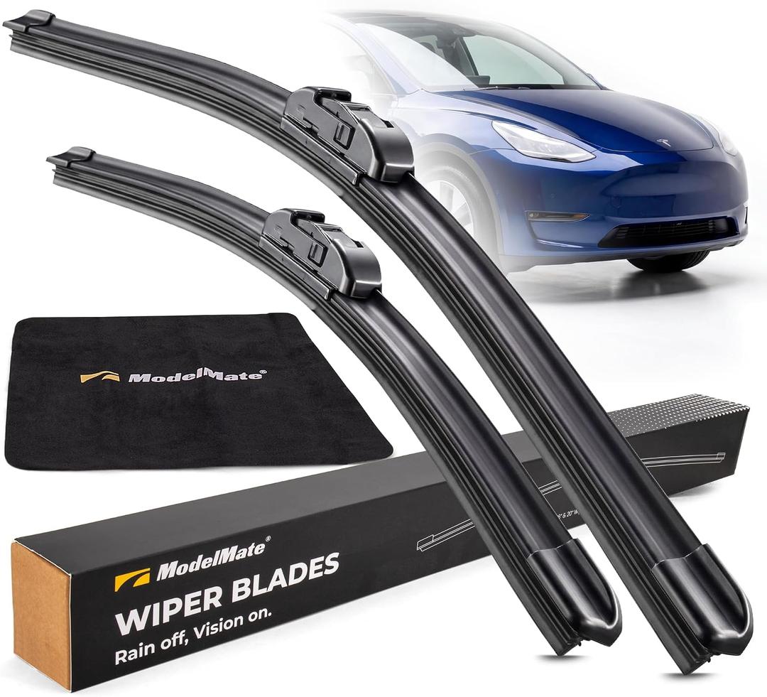 Tesla Model Y Wiper Blades Replacement Set - Windshield Wipers for Clear Visibility - All weather & Winter Design - Durable OED Tesla Wiper Blades, Streak Free - Easy Installation
