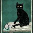 Funny Black Cat Tin Sign - Vintage "I Knock Things Over" Retro Decor, Sarcastic Metal Sign for Home, Kitchen, Bar, Unique Cat Lover Gifts, 8x12 Inch