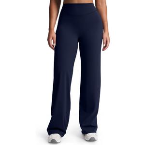 Aoxjox Women's Velura Straight Leg Yoga Pants, Buttery Soft PlushFlex Mid-Waist Wide-Leg for Workout & Casual Leggings (Blue, 2XL)