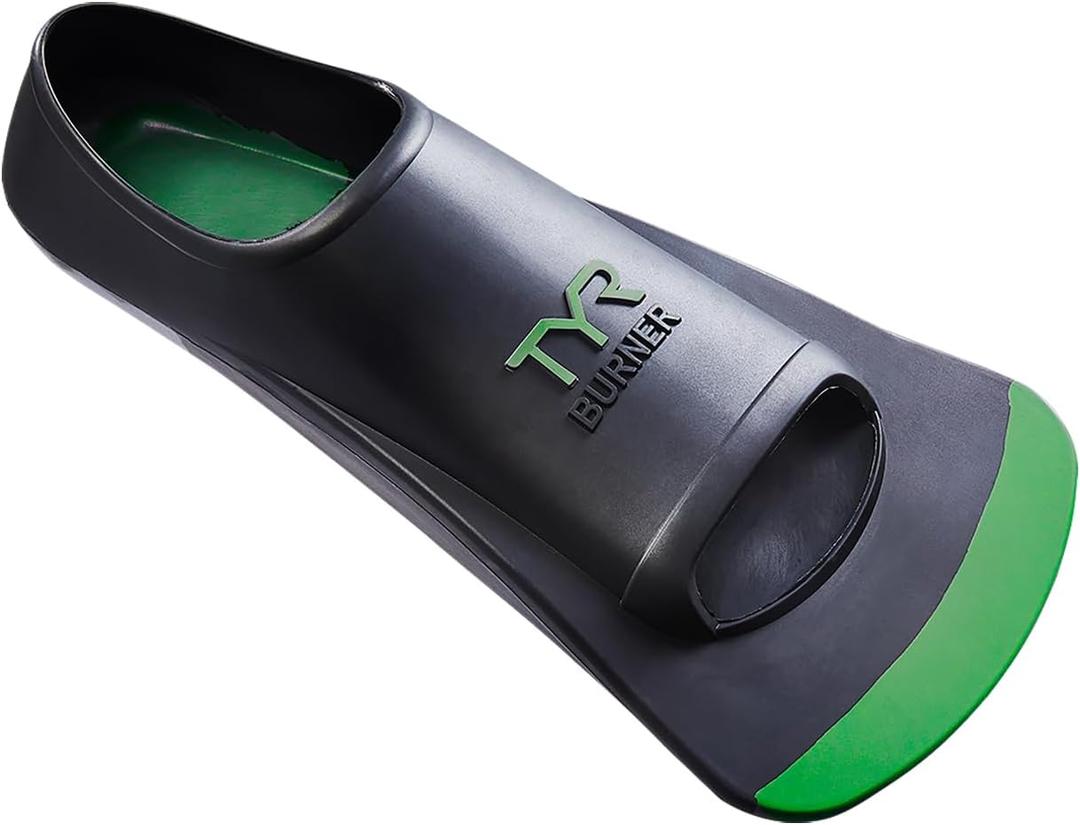 TYR Burner Swim Fins 2.0 (X-Small, Black/Green)