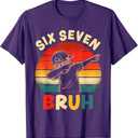 Funny Dabbing Boy Six Seven Bruh 67 Meme 6 7 Slang Gen Z Kid T-Shirt, Size: M