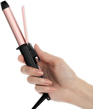 FARERY Ceramic Mini Hair Curler for Short Hair, 3/4 Inch, 100-240V Dual Voltage, Travel Size Curling Iron with Keratin & Argan Oil Infused, Mini Curling Wand with Storage Bag, Rose Gold