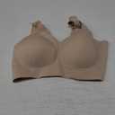 PoseFree Womens Seamless Wireless Supportive Bra Push Up Comfort Soft No Underwire Full Coverage T-Shirt Bra XL Nude