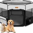 Dog Playpen, Portable Pet Play Pen for Cat, Puppies, Rabbits, Chickens, Foldable Large-Capacity Pet Tent for Indoor/Outdoor Travel Camping (Size XL Without Carry Bag) (X-Large, Black)