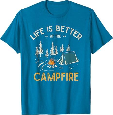 Das Leben ist Besser am Lagerfeuer Funny Camper Camping T-Shirt