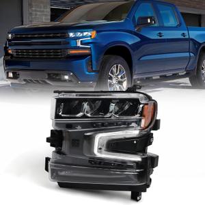 Full LED Headlight Assembly for Chevy Silverado 1500 2019 2020 2021 2022 Pickup Truck LT/LT Trail Boss/LTZ 1500 Head Light Lamp Left Driver Side 84621850 GM2502497(Not for Halogen Model)