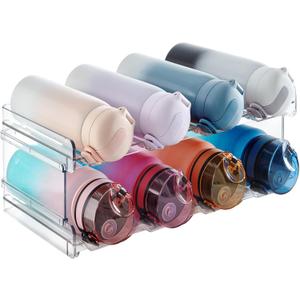 Lifewit Stackable Water Bottle Organizer for Cabinet, Plastic Bottle Holder Fits Bottles & Tumblers up to 3.8" Diameter, Pantry, Countertop & Fridge, 2 Tier Holds 8 Bottles Lifewit Stackable Water Bottle Organizer for Cabinet, Plastic Bottle Holder Fits Bottles & Tumblers up to 3.8" Diameter, Pantry, Countertop & Fridge, 2 Tier Holds 8 Bottles