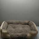 JOEJOY Rectangle Dog Bed for Large Medium Small Dogs Machine Washable Sleeping Sofa Non-Slip Bottom Breathable Soft Puppy Bed Durable Orthopedic Calming Pet Cuddler, Multiple Size, Beige (30.0"L x 24.0"W x 9.0"Th)