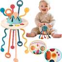 Baby Toys for 1 Year Old, Montessori Toys Hanging in Stroller, Sensory Toy for Todders 12-18 Months+, UFO Pulling Educational Game for Developing Motor Skills Gift for Boys& Girls