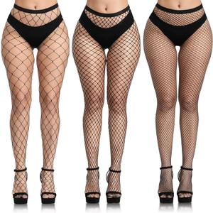 Buauty Black Fishnet Stockings for Women, Fishnet Tights Plus Size One Size Fit All