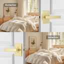 Gold Door Handle Interior,Privacy Door Handles for Bathroom, Satin Brass Heavy Duty Door Lever