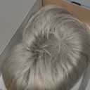 REECHO Hair Topper for Women - 100% Japanese Revolutionary Fiber Short Toupee Wiglet Topper Hairpiece for Women with Thinning Hair Loss Lightweight Large Base for Full Coverage - Grey