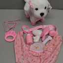 Golray Remote Control Toy Dog with Leash for Kids Girls, Electronic Interactive Plush Puppy Can Walk Bark, Stuffed Animal Dog Pet Care Pretend Play Set Gifts for Girl Kid Toddler 3 4 5 6 7 8 Years Old