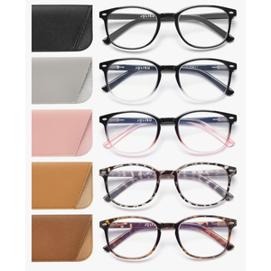 JOLISU 5 Pack Reading Glasses For Women, Blue Light Blocking Computer Reader Spring Hinge Eyeglasses