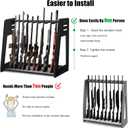 Gun Rack Stand Indoor, Upgraded Wooden Floor Rifle Rack Stand, Height-Adjustable Gun Display Rack Holds up to 9 Long Guns and 8 Handguns