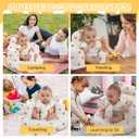 AGITVPS Inflatable Seat for Babies 3-36 Months, Built in Air Pump Baby Chair Sit Me up Floor Seat for Baby, Bumbo Seat for Learning to Sit, Feeding, Camping (Bear)