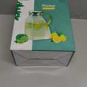 Baffect Water Pitcher, High Borosilicate Glass Jug with Stainless Steel Lid, Leakproof Fridge Door Carafe for Hot or Cold Beverage (1.8 L/63 oz.)