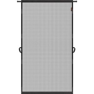MAGZO Hanging Screen Door, Fits Door Size 36" x 80" (Curtain Size 38'' x 81''), Upgraded Fiberglass Mesh with Tension Rod&Hook&Loop (One Piece Can be Installed in 2 Ways), Weighted Bottom, Grey (Gray)