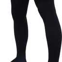 20-30 Compression Socks for Women Men, Thigh High Compression Stockings, Support Hose for Women Compression, Travel Toeless Women's Compression Socks, Light Open Toe Pregnancy Support Socks (BLACK)