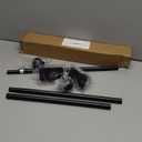 ENJOYBASICS No Drill Curtain Rods for Window 28 to 47 Inches, 5/8 Inch Diameter Renter Friendly Drapery Rod with Adhesive Brackets without Drilling, Adjustable from 27 to 52 Inches, Black