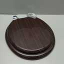 Round Toilet Seat Molded Wood Toilet Seat with Zinc Alloy Hinges, Easy to Install also Easy to Clean, Anti-pinch Wooden Toilet Seat by Angol Shiold (Round, Dark Brown)