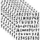 Outus 576 Pieces 8 Sheets Letters Stickers Self Adhesive Vinyl Letter for Graduation Cap Alphabet Number Stickers Mailbox Numbers Sticker, Decals for Classroom Decor Sign Door(Black,1.5 Inch)