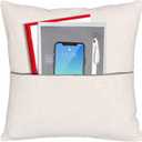 CALCA 10 Pack Pocket Pillow Cases Cover 17.72"x17.72" Sublimation Blanks Linen Pocket Pillowcase Cushion Covers for Heat Transfer DIY