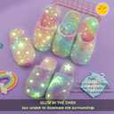 Kids Slippers Luminous Night Lights Warm Plush for Boys Girls House Indoor Shoes (8.5-9.5 Little Kid, Purple)