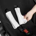 GFU Car Seat Strap Pads for Baby, Soft Shoulder Pads for Comfort, Reversible Seatbelt Covers for Kids, Perfect for Baby Car Seat, Stroller, Swing, High Chair, Size: 6.5 x 6.5 inch, White