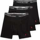 POLO RALPH LAUREN Classic Fit w/Wicking 3-Pack Boxer Briefs 3 Black/Rl2000 Red Pp MD