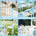 Vesici 60 Pcs Blue Satin Ribbon Bows Blue Baby Shower Bows Adhesive Premade Satin Chair Sashes Large Coquette Decoration for Gift Wrapping Candlestick Wedding Bridal Shower Bachelorette Party