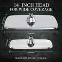 Veken 14" Wide Rain Shower Head with Handheld, High Pressure Handheld Shower Heads with Multi Spray Modes, Rainfall Combo with Metal Extension Arm,Detachable Dual Shower, Extra Long Hose,Silver Chrome