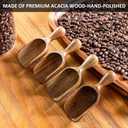 Wooden Scoops for Canisters 3PCS Small Wooden Scoop Acacia Wood Scoops for Jars Mini Coffee Scoops for Canisters for Ground Coffee Scoop for Seasoning Bath Salt Laundry Shovel-Multipurpose
