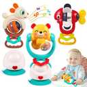 Baby Toys 6-12 Months Infant Toy Set of 3 High Chair Suction Cup Rattle Teething Toys for Babies 6 7 9 12-18 Months 2-in-1 Sensory Development Tray Toy Baby Gifts for Boys Girls