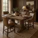 HomePop Upholstered Counter Stool, 24-Inch, Cognac Brown Faux Leather