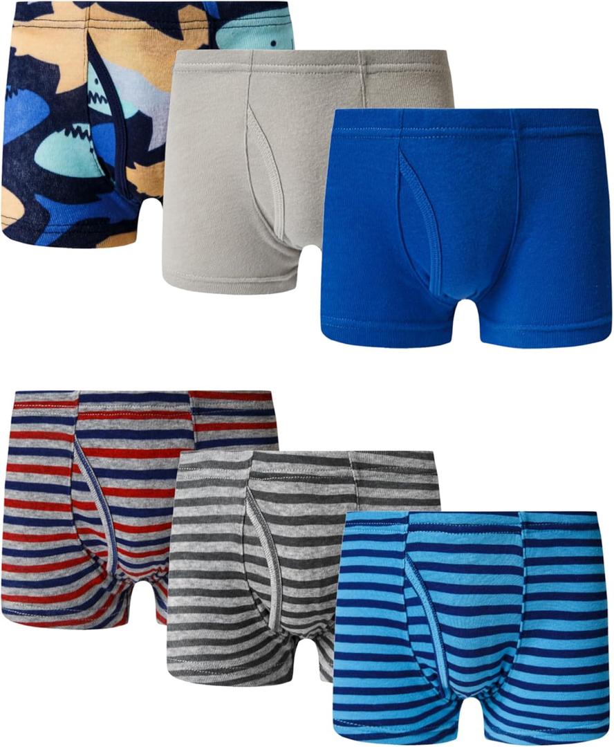 Little Boys'Cotton Boxer Brief Soft Underwear Multipack (10, Color 002)